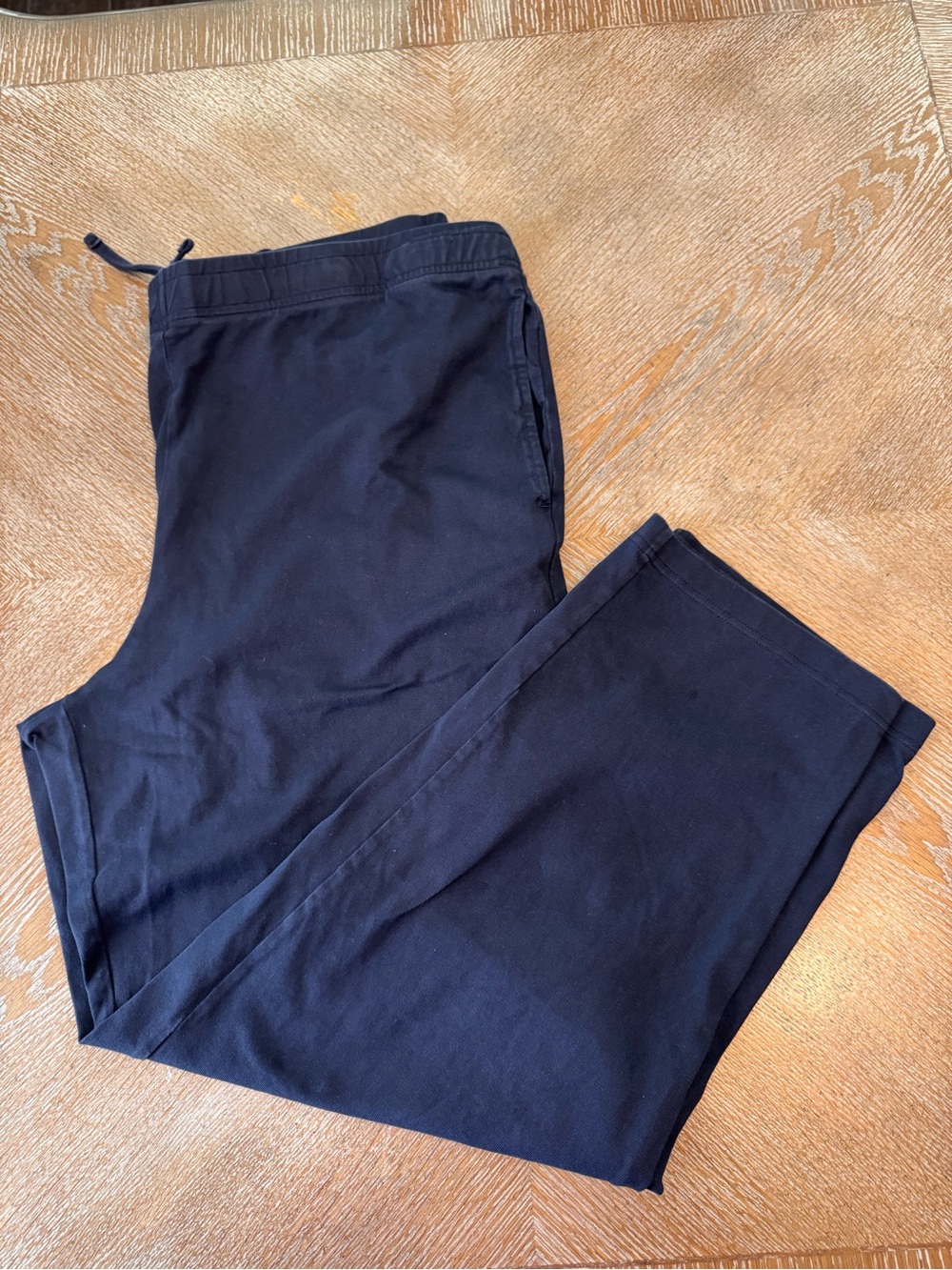 Lands’End Navy Blue Pull On Pants XXL Large Drawstring Waist  42” Inseam 29”